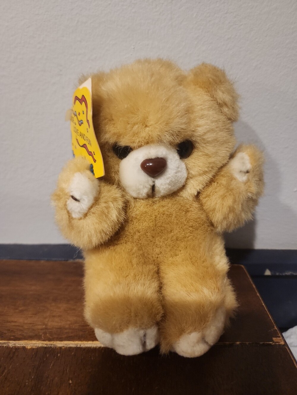 Vintage Prestige 1984 Bear Plush Tan Teddy 6" Tag HTF Brown Nose